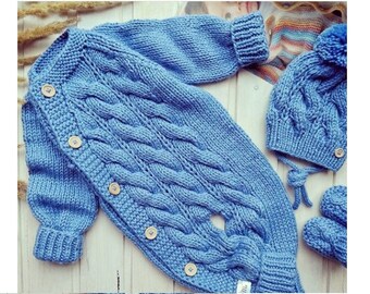 knitted baby snowsuit