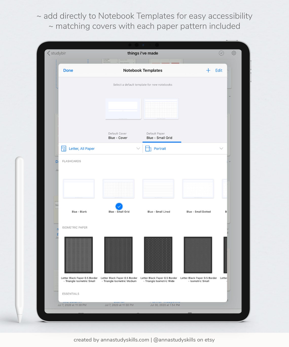 Digital Flashcards Dotted Lined Gridded Goodnotes Template Etsy