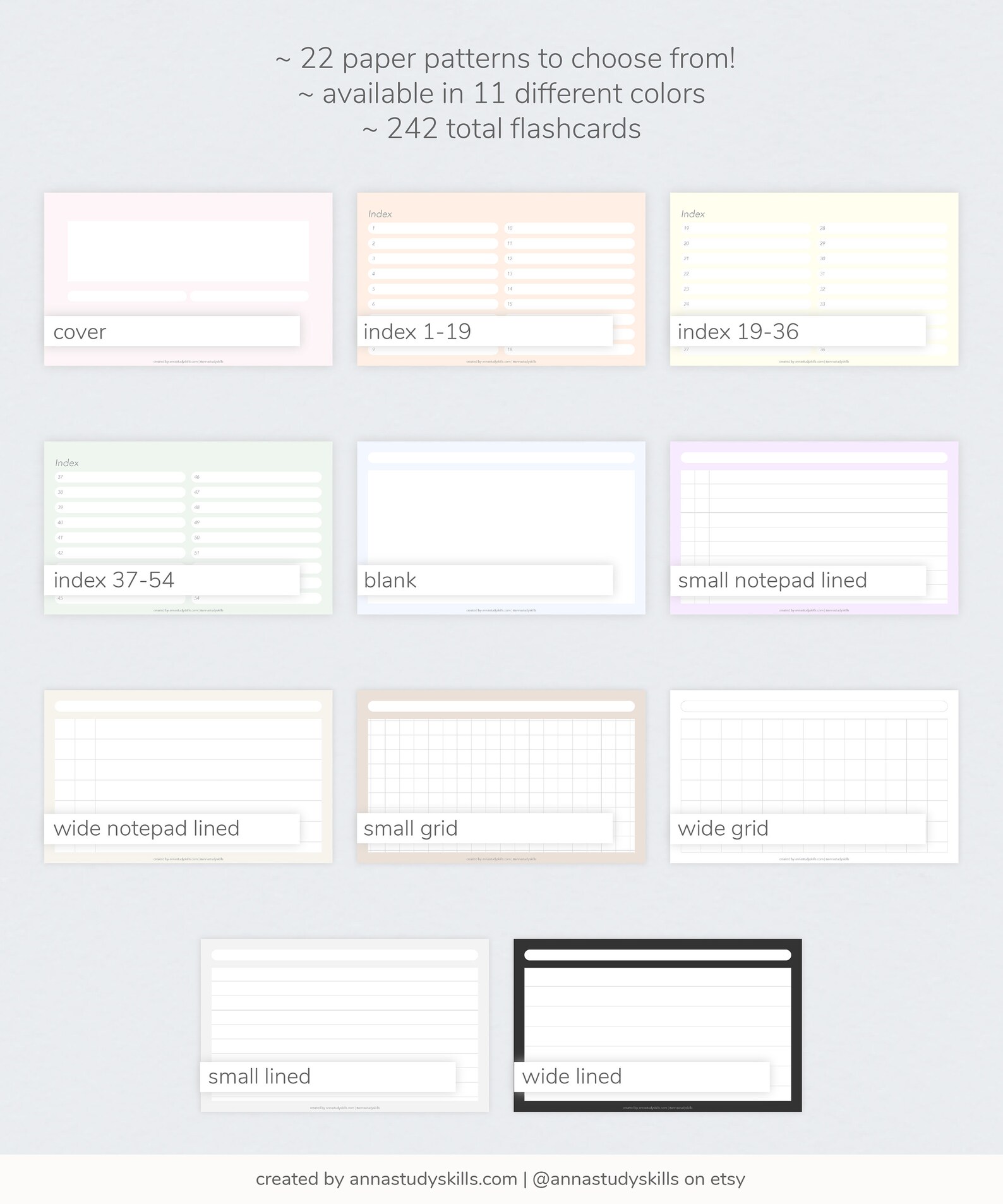 Digital Flashcards Dotted Lined Gridded Goodnotes Template Etsy