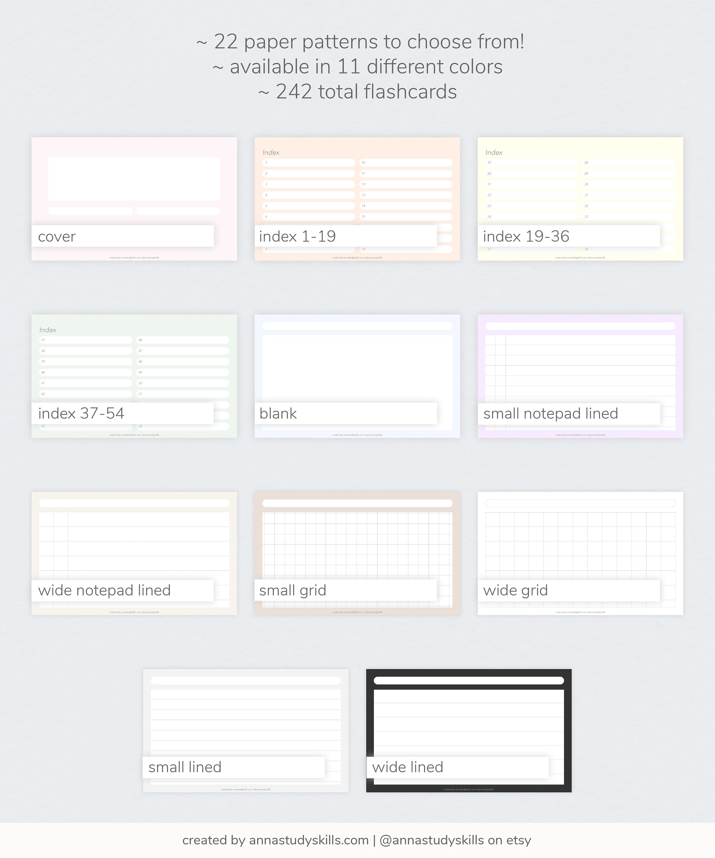 Digital Flashcards Dotted Lined Gridded Goodnotes Template Etsy