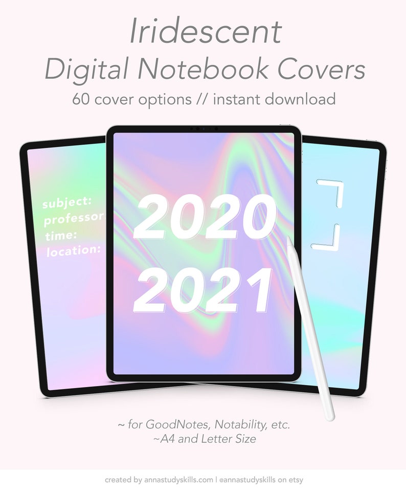 Iridescent Digital Notebook Covers Goodnotes Cover Goodnotes Etsy