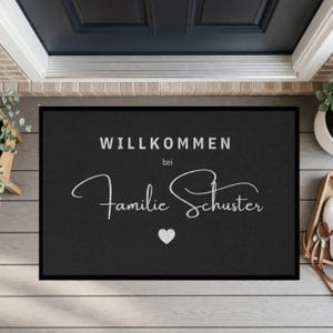 Personalized family doormat with rubber edging, 3 sizes, non-slip, washable, doormat with names, housewarming gift, wedding doormat image 2