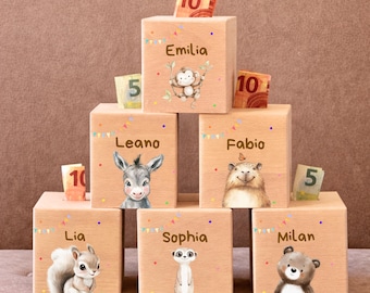 Hucha, hucha infantil, hucha de madera, regalo de bautizo, bautizo, hucha personalizada, bebé, nacimiento, regalos de nacimiento, hucha