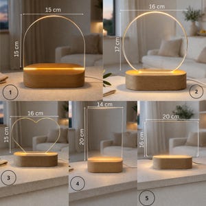 Personlig nattlampa med vildblomsmonogram, LED-nattlampa med namn, personlig present till flickor, födelse, dop, lampa, ljus bild 6