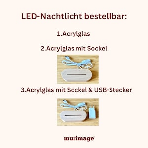 Personlig nattlampa med vildblomsmonogram, LED-nattlampa med namn, personlig present till flickor, födelse, dop, lampa, ljus bild 8