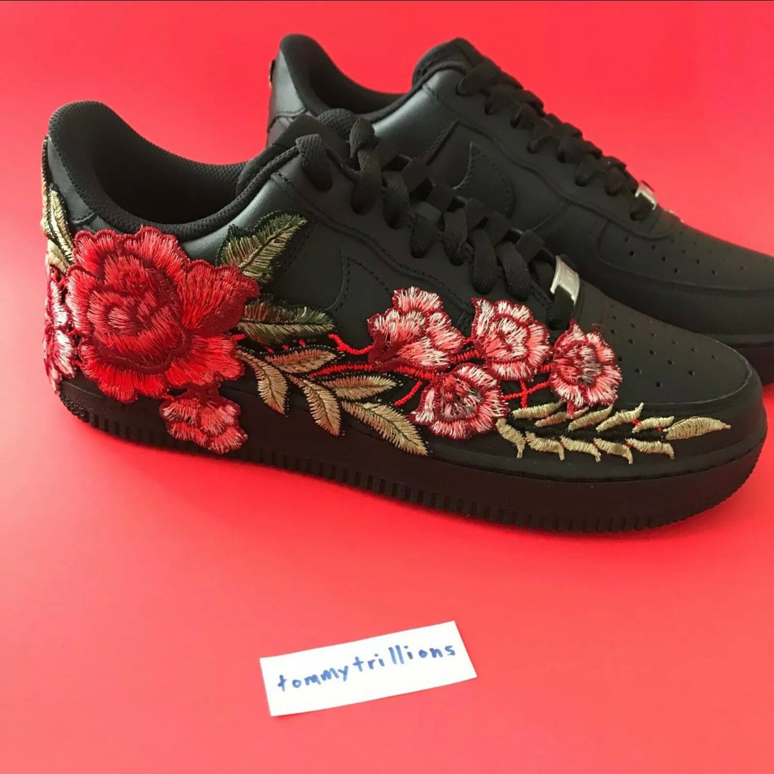 air force 1 black with rose
