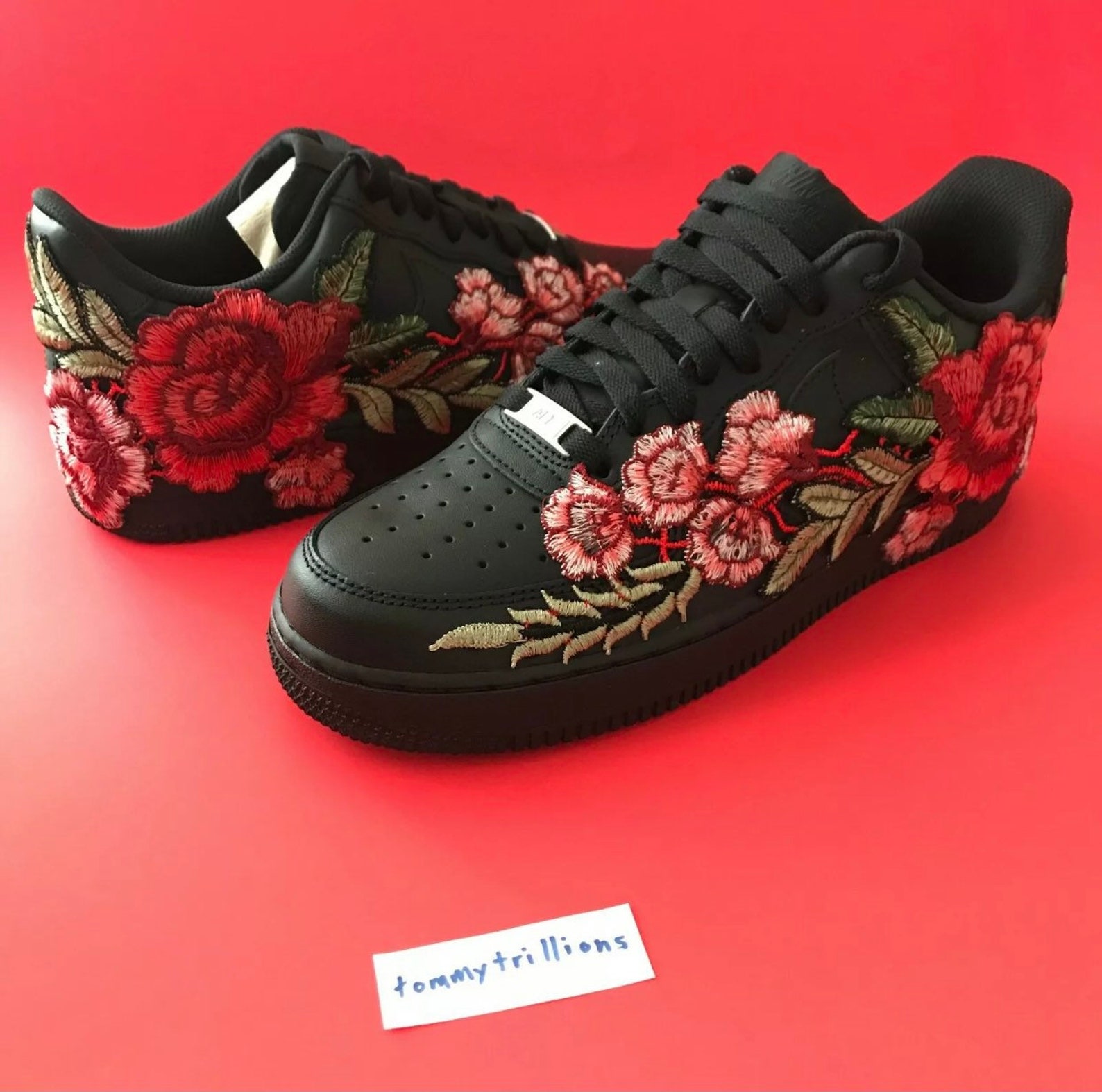 air force 1 black with rose