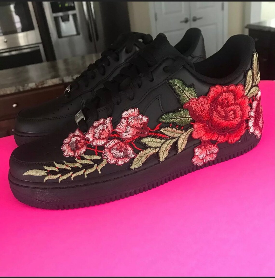 air force 1 black with rose