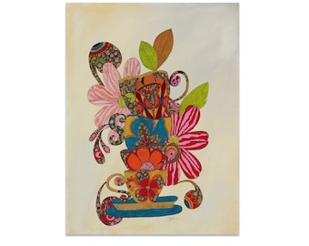 Original Painting on Stretched Canvas - Tea Party