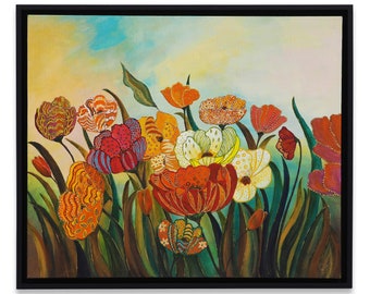 Original Framed Painting on Stretched Canvas - Only in Spring