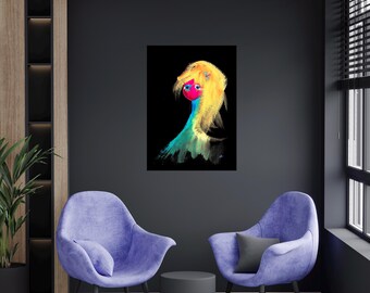 Museum Quality Print (Size Options) - Starling with Her Pet Dragonfly
