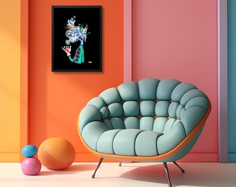 Framed Museum Quality Print (Size Options) - Mad Clown