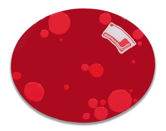 Original Oval Resin Painting on Stretched Canvas - The Red Pill