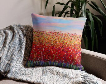 Premium Pillow (Size & Shape Options) - Splendor in the Grass (Foot Loops Garden)