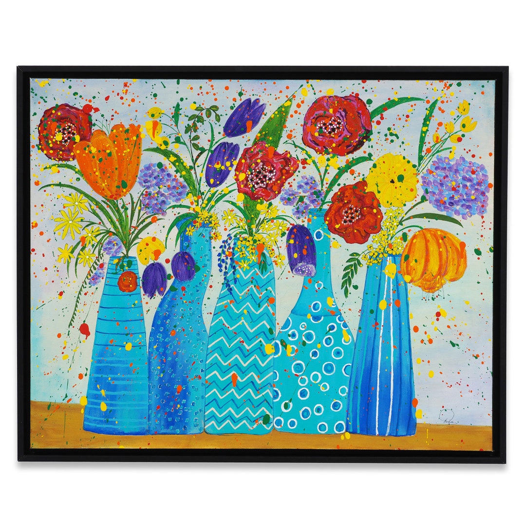 Large Spring Art Large Original Framed Painting on Stretched Canvas - Spring Has Sprung ...