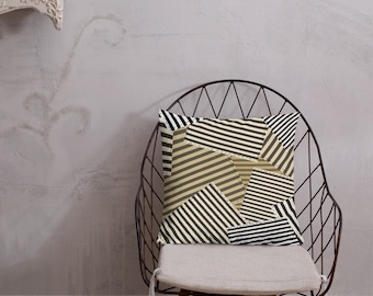 Premium Pillow (Size & Shape Options) - Weathered Striped Patches