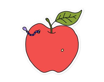 Sticker (Vinyl) - A is for an apple eaten alive.
