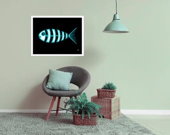 Framed Museum Quality Print (Size & Frame Options) - X-Ray Fish (From the book, "POP!")