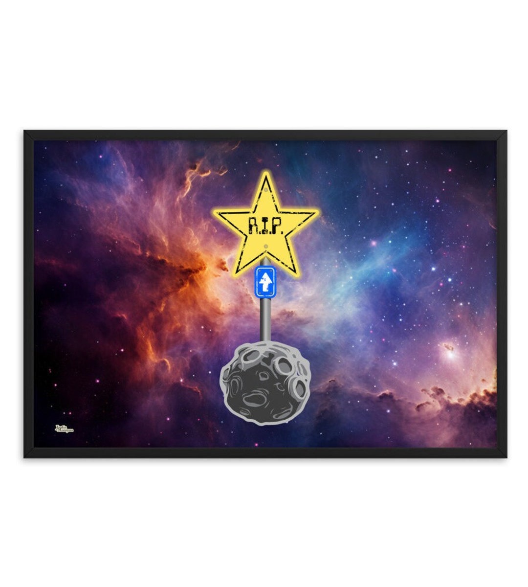 Surreal Rip Framed Museum Quality Print size Options R.I.P. rest in Peace RIP ...