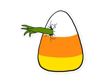 Sticker (Vinyl) (Size Options) - Candy Corn Hatchling