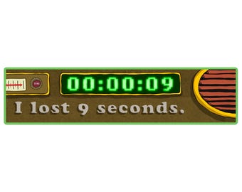 Bumper Sticker (Vinyl) - I lost 9 seconds. (Version 3) - SciFi X Files Fantasy Space UFO Spaceship Flying Saucer Alien Funny Phrase XFiles