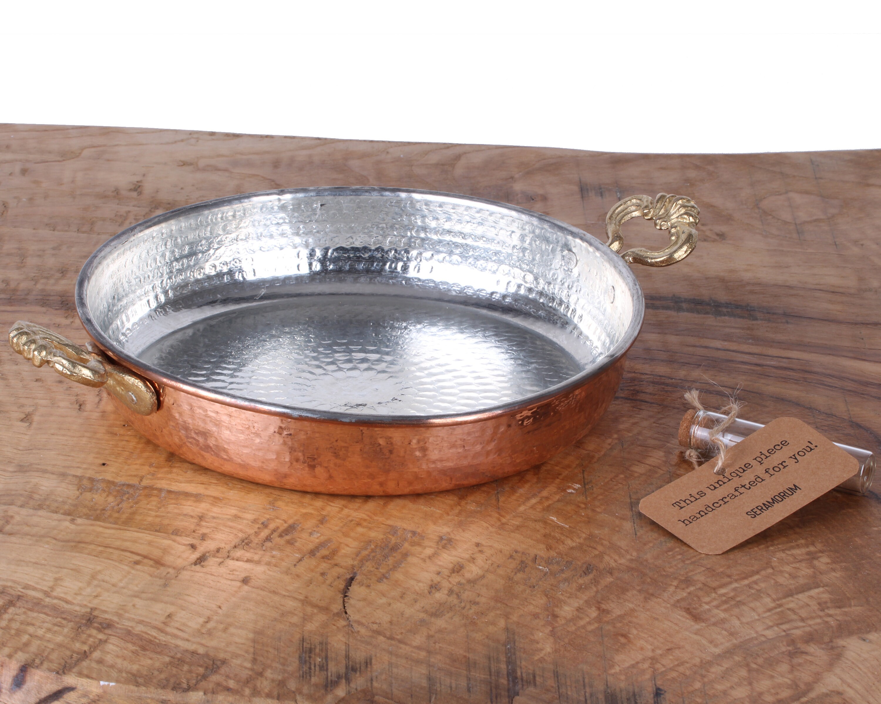 Handmade Thick Copper Pan Omelette Copper Pan Double Brass Etsy