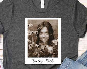 Custom Vintage Photo And Year, Custom Shirt With Picture Personalized 40th Birthday Gift, Vintage 40th Birthday Party,Vintage Est 1986 Shirt