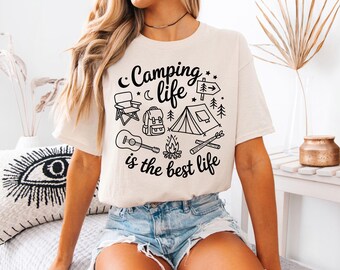 Camping Life Shirt, Camping Shirt Women, Outdoor Adventure Shirt, Campfire Shirt, Hiking Shirt, Nature Lover Gift, Camping