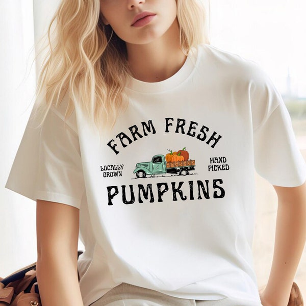Farm Fresh Pumpkins Shirt, Fall Pumpkins Shirt, Pumpkin Shirt, Vintage Truck Shirt, Fall Lovers Pullover, Autumn Gift, Pumpkin Patch Jumper