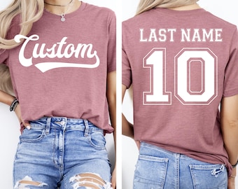 Custom Team Name Jersey Tshirt Sports Shirts Personalized Baseball Sport Fan Apparel Matching Family Group Tee Coach Gift Soccer Football