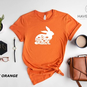 Floral Bunny Shirt - Floral Rabbit Shirt - Easter T-shirt - Spring T-shirt - Bunny Shirt - Nature Lover - Animal Lover - Gift for Her image 4