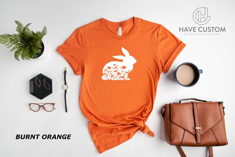 Floral Bunny Shirt - Floral Rabbit Shirt - Easter T-shirt - Spring T-shirt - Bunny Shirt - Nature Lover - Animal Lover - Gift for Her image 4