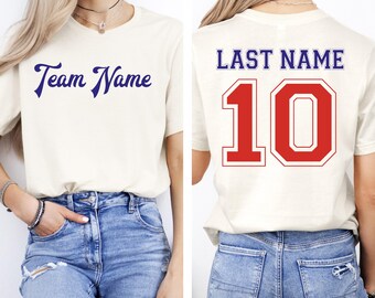 Custom Team Name Jersey Tshirt,Custom Sports Shirt with Name and Number,Matching Team Tshirt,Personalized Group Tee