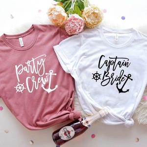 Captain Bride,Nautical Bachelorette Party Shirts,Funny Bachelorette shirt,Party Crew shirt,Bridal Party Shirt,Beach Bachelorette party shirt