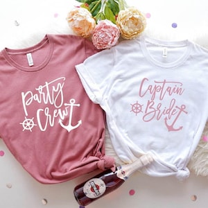 Captain Bride,Nautical Bachelorette Party Shirts,Funny Bachelorette shirt,Party Crew shirt,Bridal Party Shirt,Beach Bachelorette party shirt