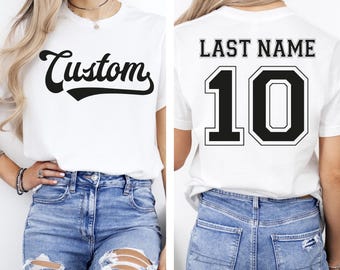 Custom Team Name Jersey Tshirt,Custom Sports Shirt with Name and Number,Matching Team Tshirt,Personalized Group Tee