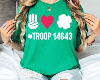Custom Scout Shirt, Custom Troop Shirt, Scouts Team Shirt, Scouts Troop Number, Peace Love Shirt, Camper Shirt, Scout Shirt, Gift Girl Team