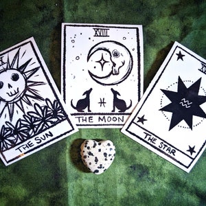 Tarot Card Sticker Sheet, tarot mystic moon eye hand potion bottle star  card sun crystal raven mushroom plant stickers