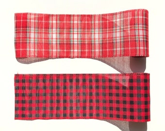 Buffalo Plaid Poly Ribbon. Red & Black Buffalo Ribbon. Christmas Plaid Ribbon Roll. Polyester. Perfect for Wreaths and Bows!