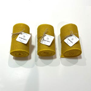 Yellow Burlap Ribbon Roll: 5.5 Inch x 15 Ft, Sewn Edges