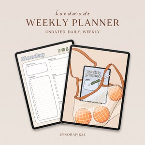 Undated iPad Planner for GoodNotes Digital Planner weekly daily planner for student teacher productivity planner hyperlinked notability