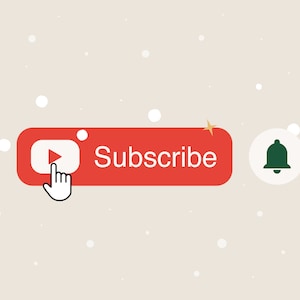 Animated Youtube Subscribe Button Overlay Bell Notification Reminder Button SEASONAL Animated Youtube Assets, Christmas Video Overlay Assets