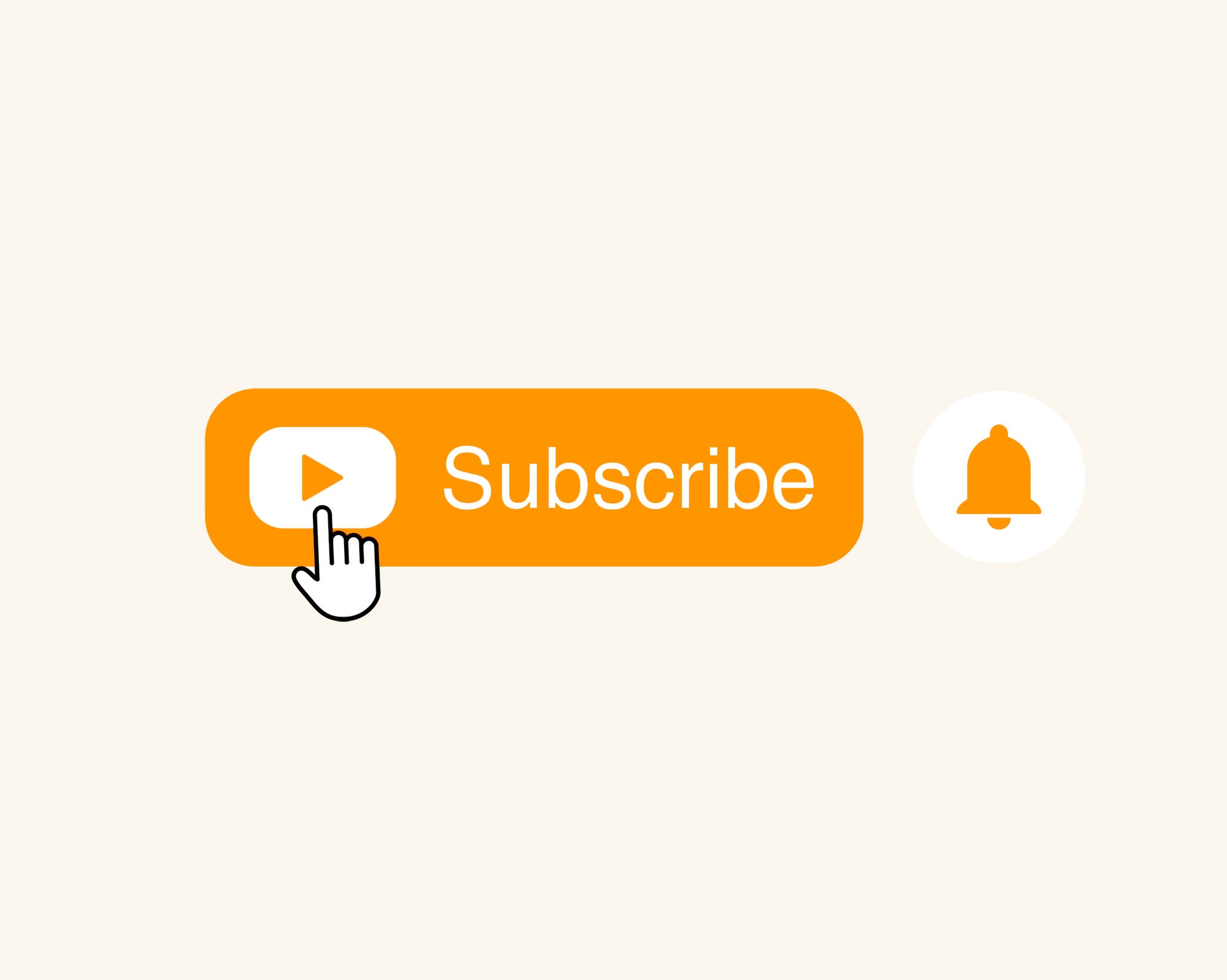Orange Animated Youtube Subscribe Button Overlay (digital Download ...