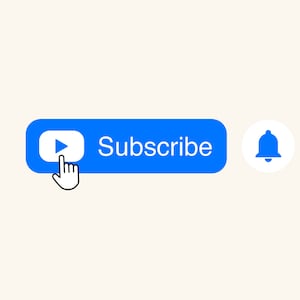 Youtube Overlay Animated Subscribe Button Bell Notification Reminder Button Animated Youtube Assets, Video Overlay Assets - Color BLUE