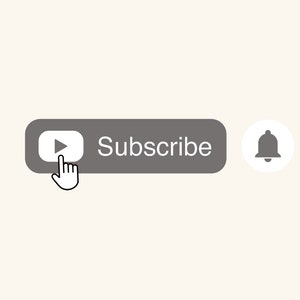 Youtube Overlay Animated Subscribe Button Bell Notification Reminder Button Animated Youtube Assets, Video Overlay Assets - Color DARK GREY