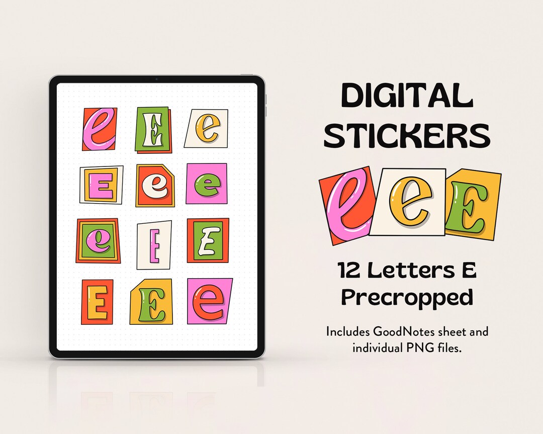 Goodnotes Digital Stickers Doodle Letters Sticker Pack Handdrawn