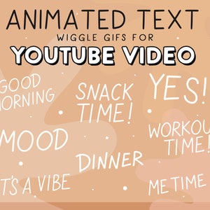 30 Wiggle Animated Text Stickers, INSTAGRAM Story, YOUTUBE Video Vlog, CANVA, Digital Planner, Doodle Sticker, Digital Overlay Gifs
