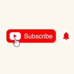 May include: Red button with a play icon and the word "Subscribe" in white text. A white circle with a red bell icon is to the right of the button.