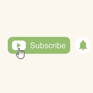 Youtube Overlay Animated Subscribe Button Bell Notification Reminder Button Animated Youtube Assets, Video Overlay Assets - Color GREEN