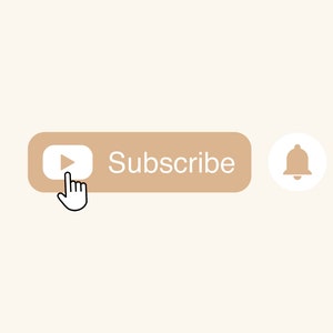May include: A brown button with a play icon and the word "Subscribe" in white text. A white circle with a brown bell icon is to the right of the button.